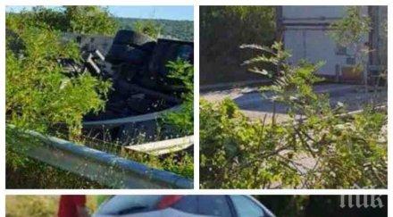 тир преобърна затапи пътя враца мездра снимки