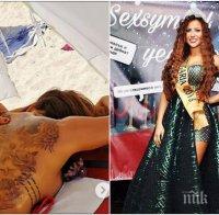 БЕЗУМИЕ: Мисис България се фука с огромна татуировка на Богородица на гърба си