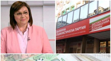 пик бсп финансов колапс корнелия фалира партията червената мадам харчи нова лимузина нейна роднина крушовица коли беси партийния бар