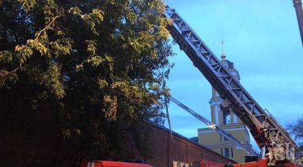 пожар унищожи голяма част манастир москва видео