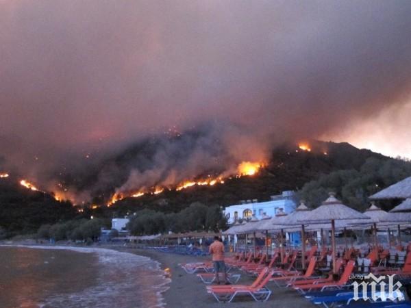 ПОЖАР: В Гърция евакуират стотици туристи от хотели и плажове