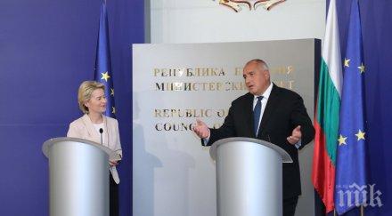 гореща тема министерският съвет обясни бяха демонтирани микрофоните време изявленията борисов урсула фон дер лайен