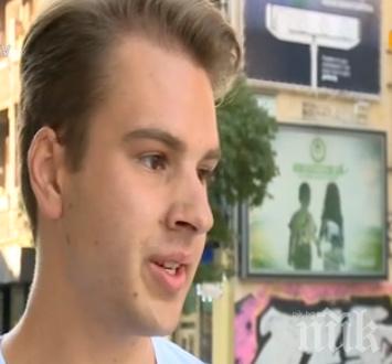 Ето го младежа, хванал трамвая беглец