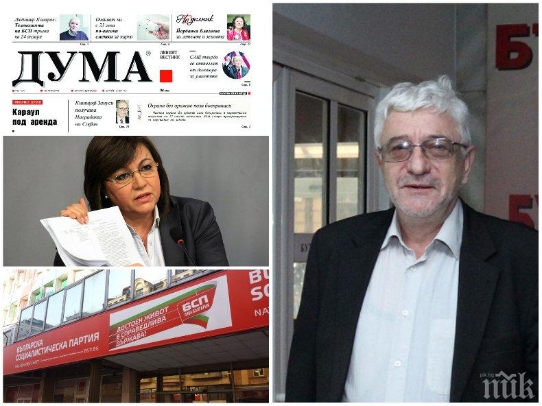САМО НА ПИК: Интриги на Позитано - скандали тресат червения официоз Дума! Главният редактор Ивелин Николов играе срещу Нинова, Червената мадам точи ножа на вестника