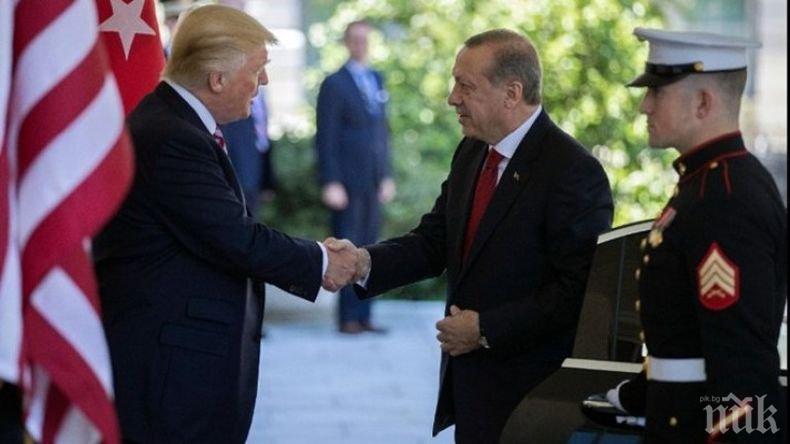 ГОРЕЩА ЛИНИЯ: Ердоган и Тръмп са обсъдили ситуацията в Сирия