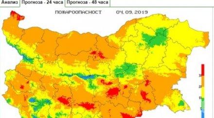 екстремен индекс пожароопасност места области страната