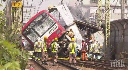 инцидент влак дерайлира катастрофа камион япония