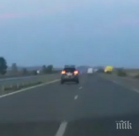 БЪРЗИ И ЯРОСТНИ: Джип на Гранична полиция лети с 200 км/ч по магистрала 