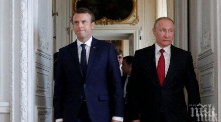 владимир путин еманюел макрон разговаряха телефона украйна