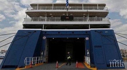 силни ветрове спряха фериботите егейско море