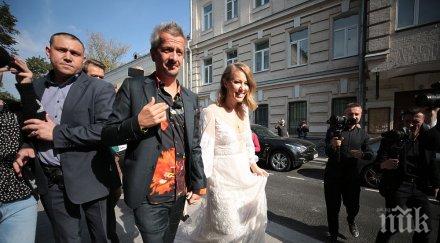 потрес скандалната ксения собчак отиде сватбата катафалка снимки видео