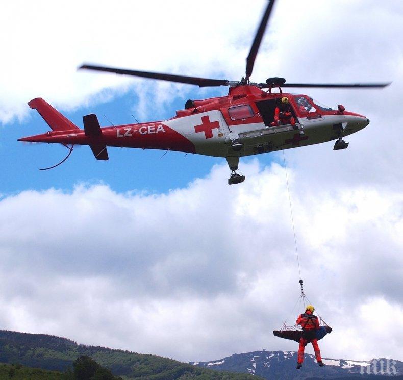 АКЦИЯ В ПИРИН: Жена се потроши под връх Джангал - вдигат хеликоптер, за да я спасят