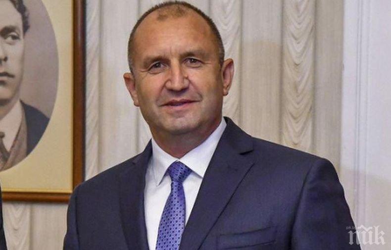 Президентът Румен Радев потвърди подкрепата на България за намиране на решение на близкоизточния конфликт