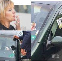 НАГЛОСТ: Мая Манолова съсипва колите на столичани с предизборни лепенки. Ударени над 2000 автомобила. Шофьори изумени от посегателството върху частната им собственост (СНИМКИ)