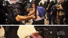 Полицията в Барселона използва сила срещу участници в протестите. Има пострадали