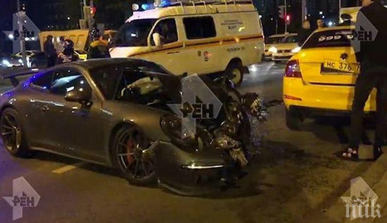 Три словашки студентки са пострадали при тежка катастрофа между „Порше” и такси в Москва (ВИДЕО)