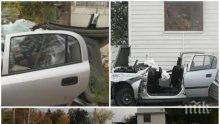 ПЪРВО В ПИК! Влакът разполовил колата на прелеза в Асеновград - машинистът в шок, гумите почти влезли в кабината