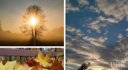 топло сезона слънцето отново грее щедро мъгливата сутрин карта