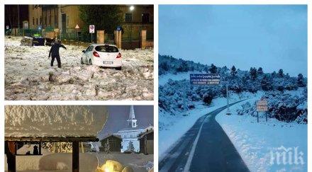 времето полудя мадрид мръзне целзий сняг африка градушка смаза неапол щетите потъващата венеция млрд евро снимки