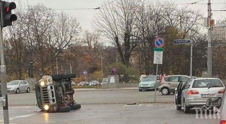 извънредно джип обърна националния стадион васил левски