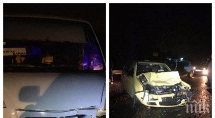 пик вижте снимки жестокото меле автобус такси слънчев бряг шофьорът леката кола счупена ключица