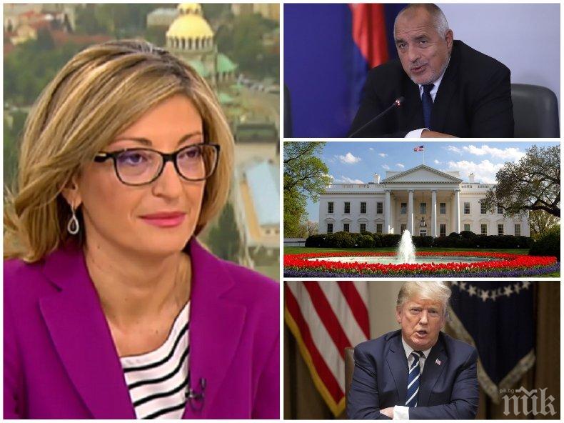 ДИПЛОМАЦИЯ: Външният министър Екатерина Захариева разкри темите между Борисов и Тръмп - ето за какво ще си говорят двамата в Белия дом