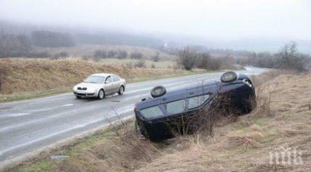 дива котка преобърнала колата таван магистрала тракия шофьорката леки контузии