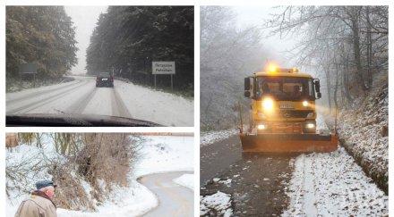 първо пик зимата връхлетя българия сняг вали планините петрохан хвърлят пясък заледяване снимки