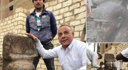 археолози откриха египет част статуя фараона рамзес втори