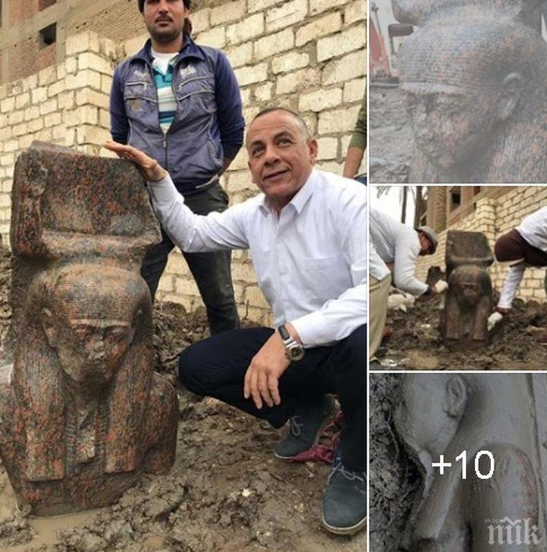 Археолози откриха в Египет част от статуя на фараона Рамзес Втори