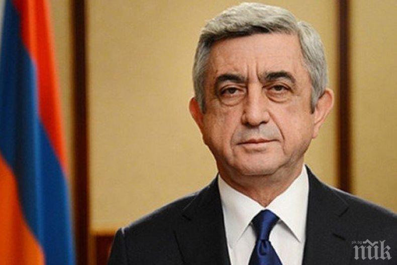 Властите в Армения наложиха запор върху имуществото на бивш президент на страната