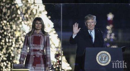 аплодират доналд мелания тръмп църквата бъдни вечер