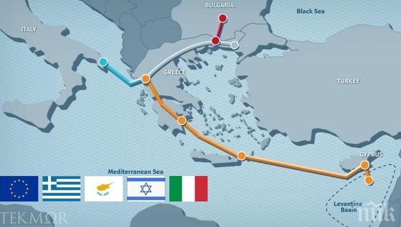 Гърция, Кипър, Италия и Израел ще строят газопровод в Средиземно море