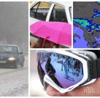 СТУДЕН ФРОНТ: Нахлува мраз - дъжд и сняг сковават страната