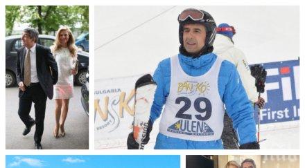 снежна коледа плевнелиев заведе деси децата ски банско дундурка бебето докато спускат пистите курорта снимки