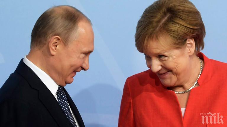 Путин и Меркел потвърдили подкрепата си за Северен поток 2