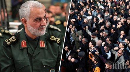 хиляди скандират смърт америка поклонението генерал сюлеймани снимки видео