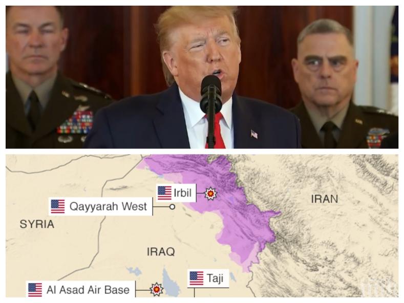 ИЗВЪНРЕДНО! Президентът Доналд Тръмп с изявление от Белия дом за ударите на Иран по американски бази (ВИДЕО)