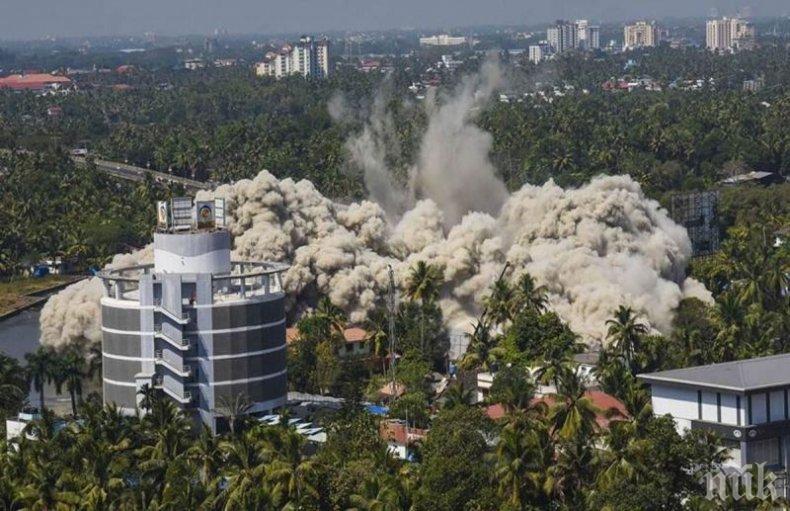 Индия взривява луксозни небостъргачи заради нарушена екология