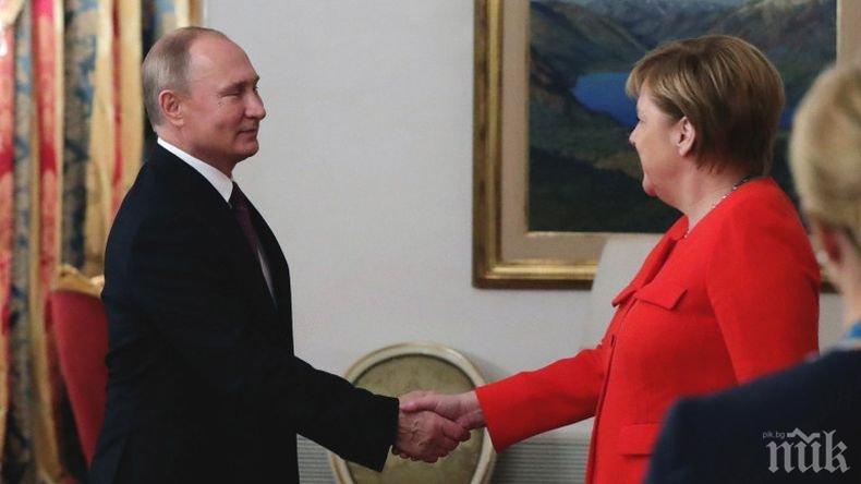 Путин и Меркел ще обсъдят Северен поток 2, кризата в Близкия изток и Украйна