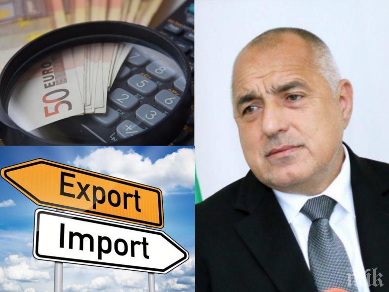 ПЪРВО В ПИК: Борисов с добри новини за икономиката! Данните за износа са отлични