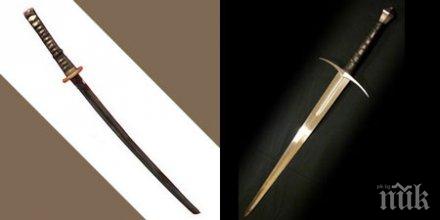 пълен шаш американец предизвика бившата съпруга дуел японски мечове