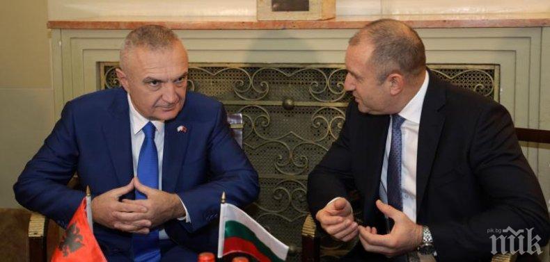 Румен Радев коментира евроинтеграцията на Западните Балкани на среща с президента на Албания