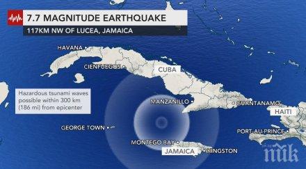 адско земетресение удари карибите очакват цунами видео
