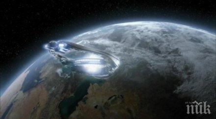 невероятно нло кръжи орбита около земята видео