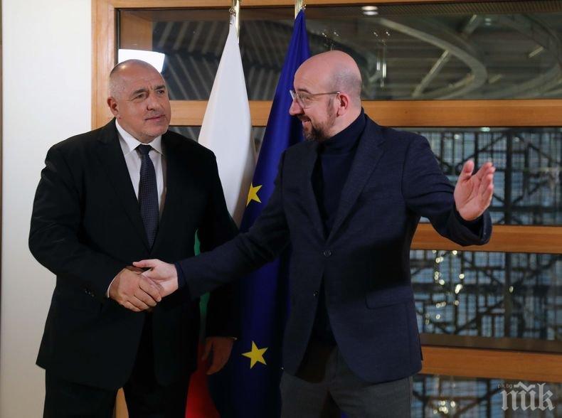 Премиерът Борисов се срещна с председателя на Европейския съвет Шарл Мишел (СНИМКИ)