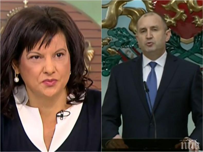 Дариткова за речта на опозиционера Румен Радев: Търси политическа криза