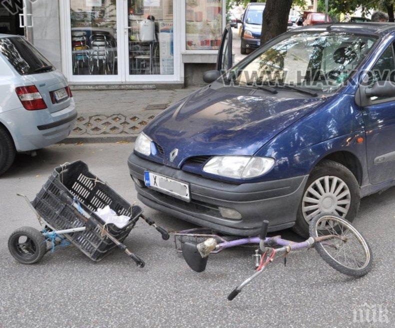 Велосипедист се разби в кола на кръстовище