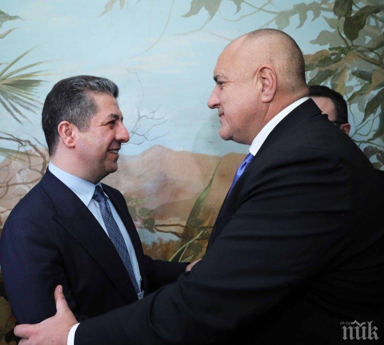 Премиерът Бойко Борисов се срещна с министър-председателя на автономния иракски район Кюрдистан Масрур Барзани