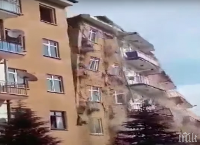 ЗРЕЛИЩНО: Земетресението в Турция срина жилищна сграда (ВИДЕО)